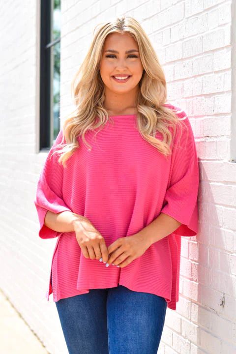 Casual Friday Sweater - Hot Pink | The Impeccable Pig