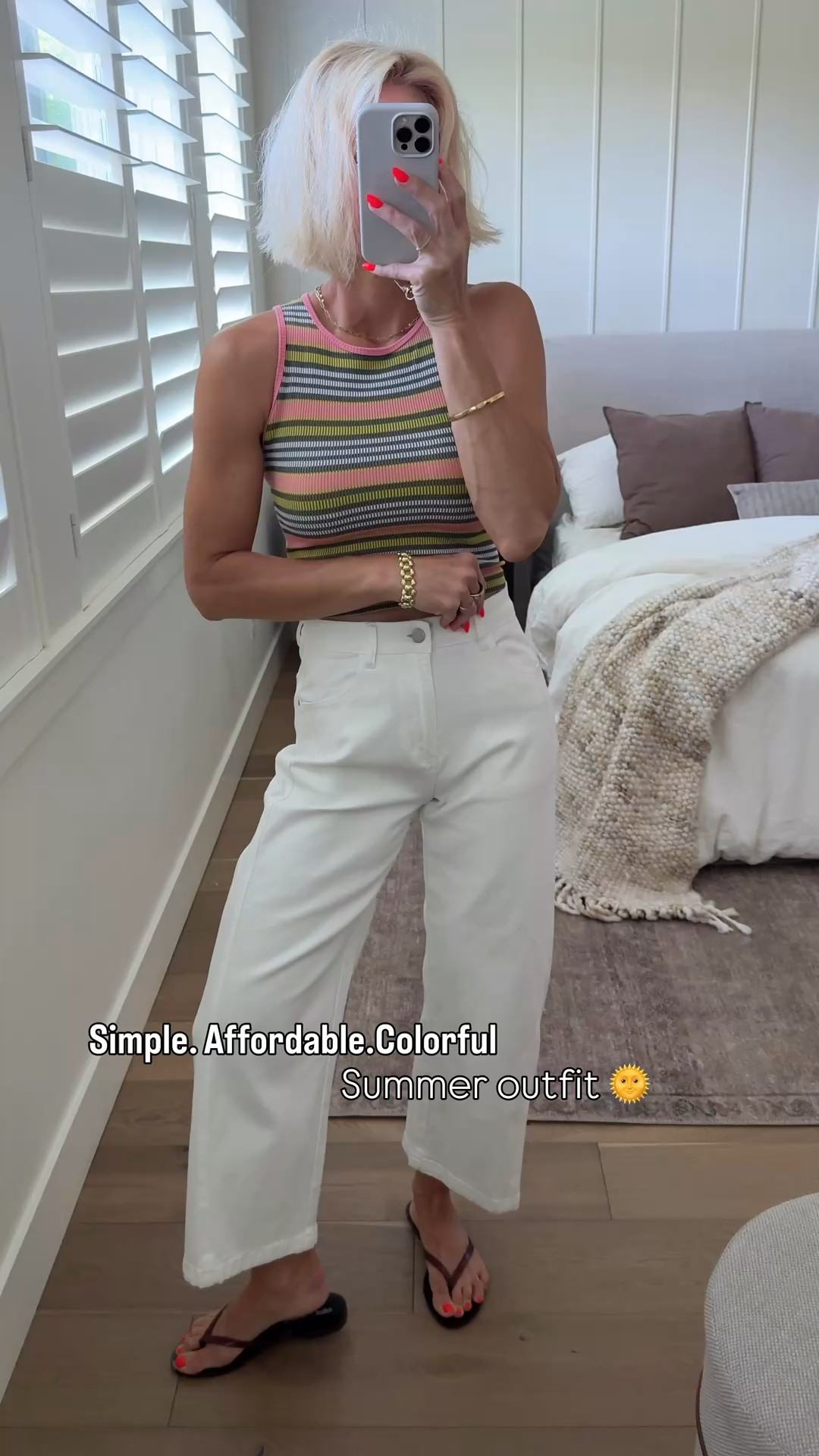 Need now affordable striped tanks (buy 2 get 20% off) and the BEST dupe Mother jeans for under $50 vs $278
Tank is color peach/grey

Size UP in tanks -wearing l/xl
White jeans fit tts weraing 4/s

#LTKmomlife #LTKOver40 #LTKSaleAlert