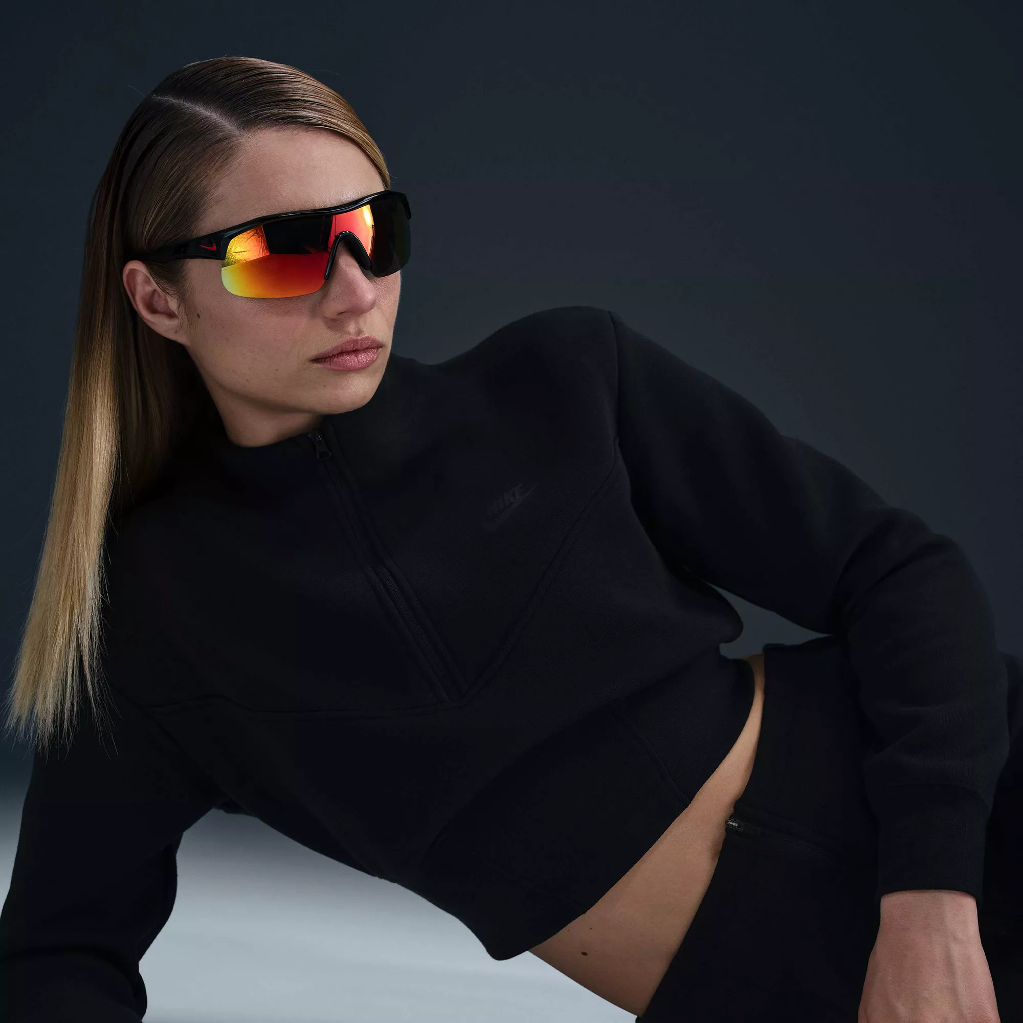 Nike Women's Sportswear Tech Fleece Cropped 1/2-Zip Top, Small, Black | DICK'S Sporting Goods