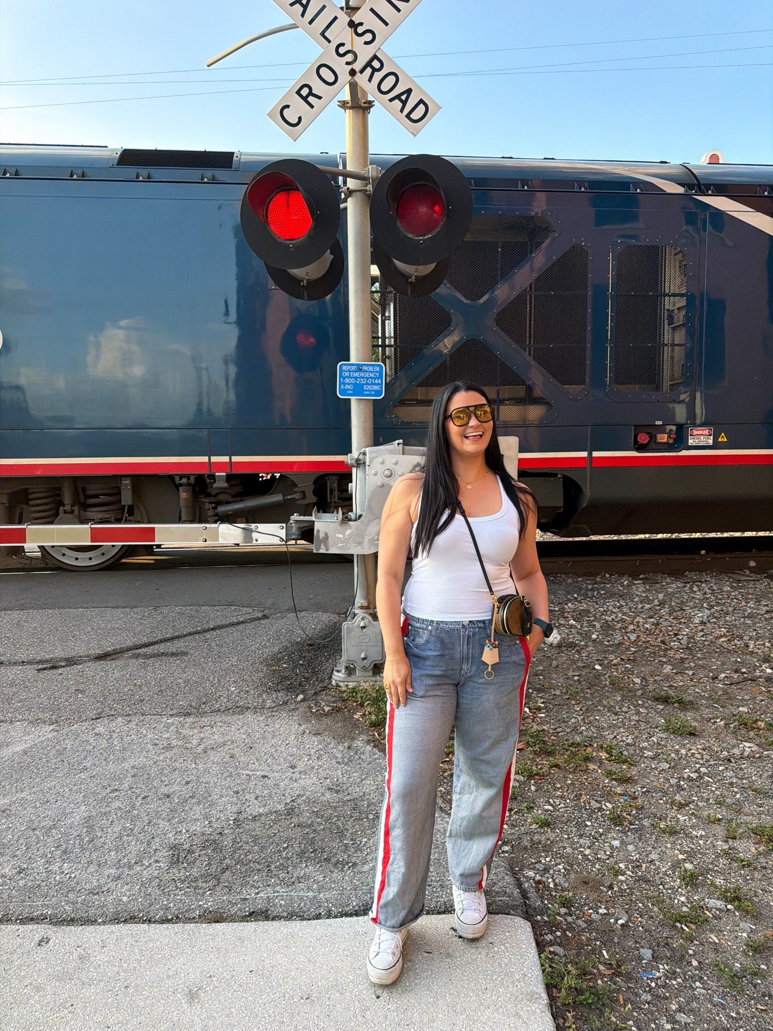 side stripe jeans, white tank outfit, casual weekend outfit, sporty casual outfit, white sneakers, platform sneakers, crossbody bag outfit, yellow lens sunglasses, retro sunglasses, casual denim outfit, Tampa outfit, city day outfit, comfy cute outfit, casual summer outfit, everyday outfit idea

#LTKootd
