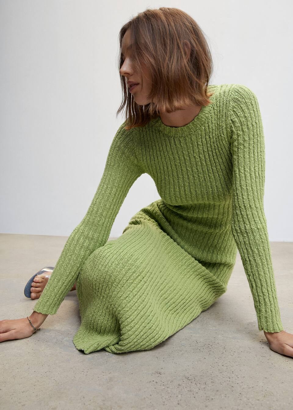 Ribbed long dress -  Women | Mango USA | MANGO (US)