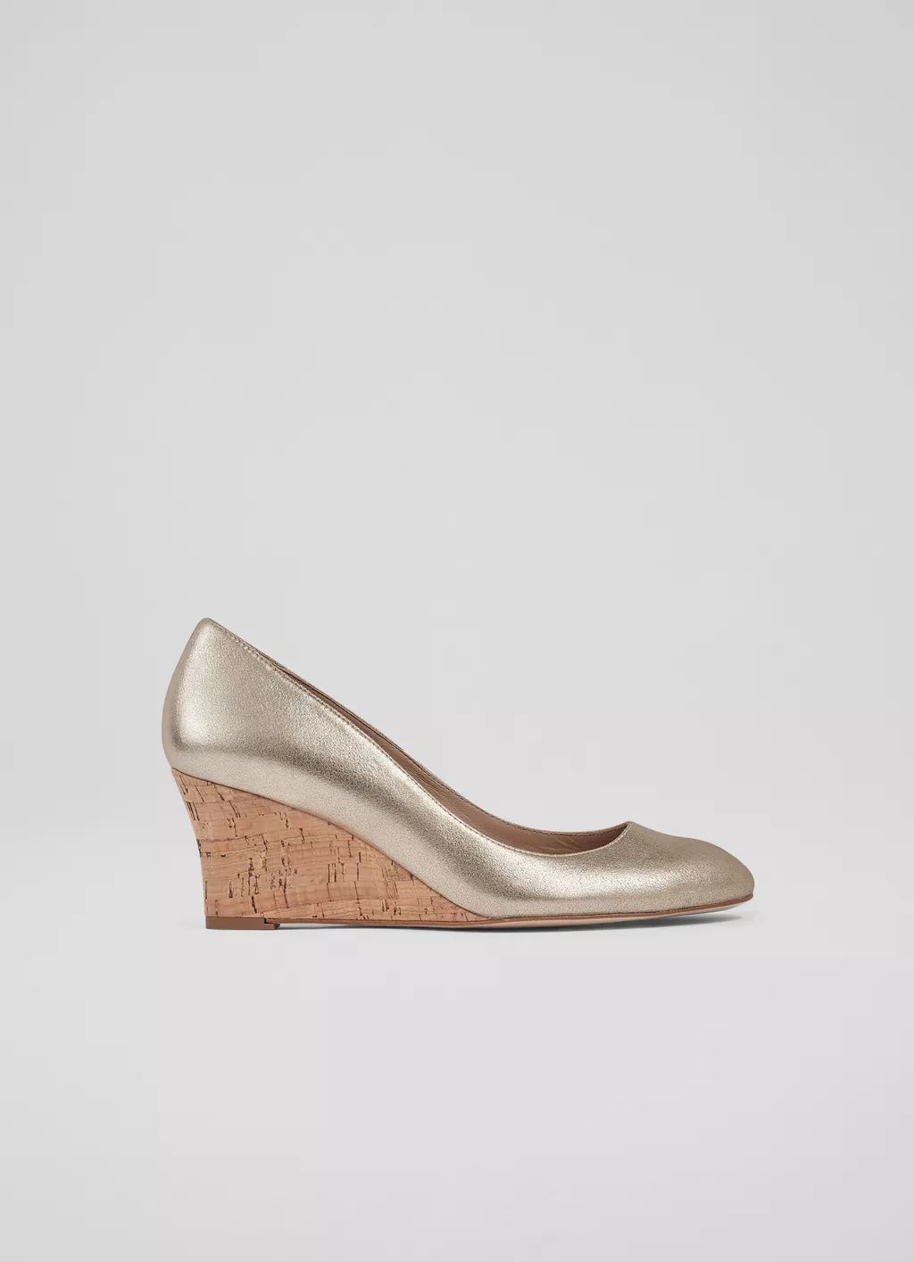 Eevi Gold Suede Cork Wedges | L.K. Bennett (UK)