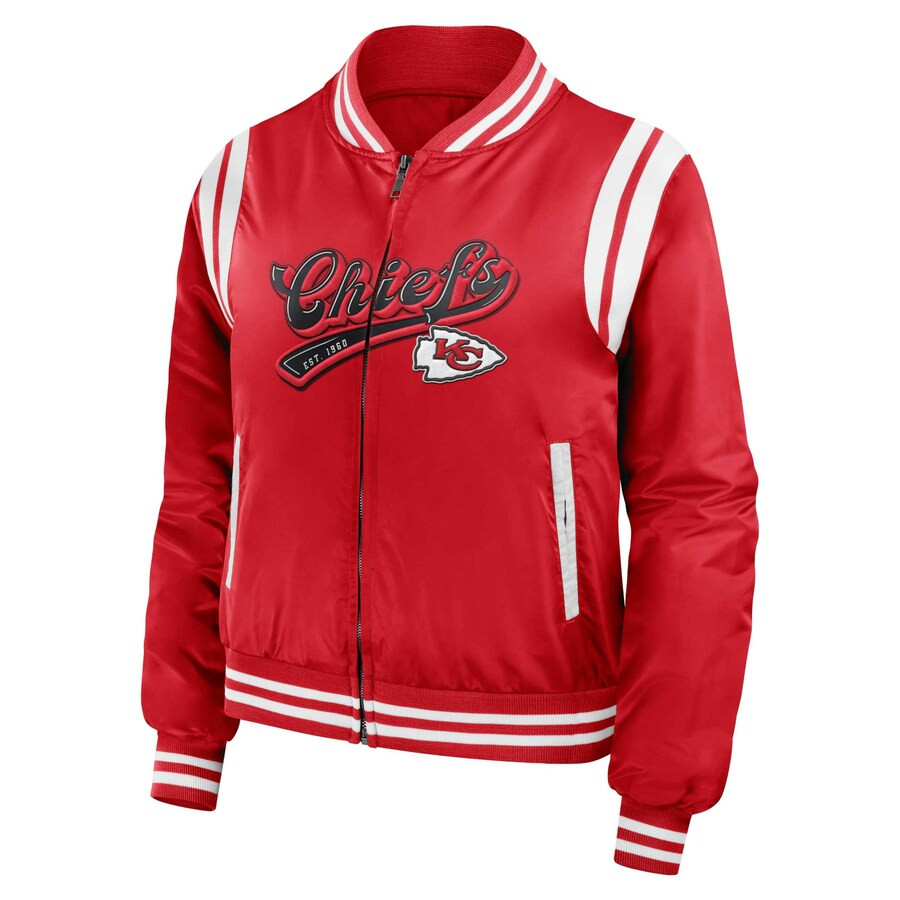 Kansas City Chiefs WEAR by Erin Andrews Women's Bomber Full-Zip Jacket - Red | Fanatics