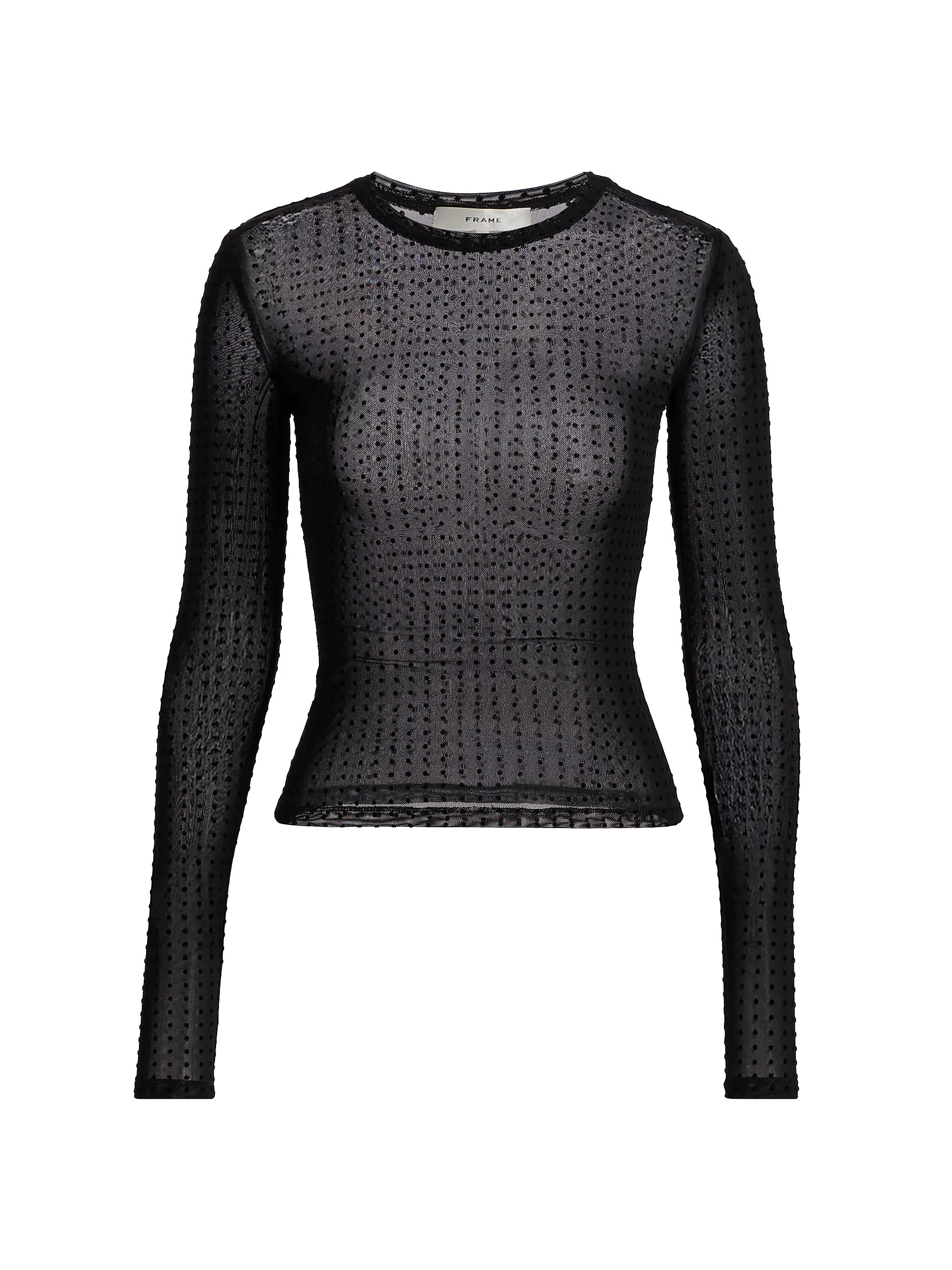 The Mesh Polka Dot Top | Saks Fifth Avenue