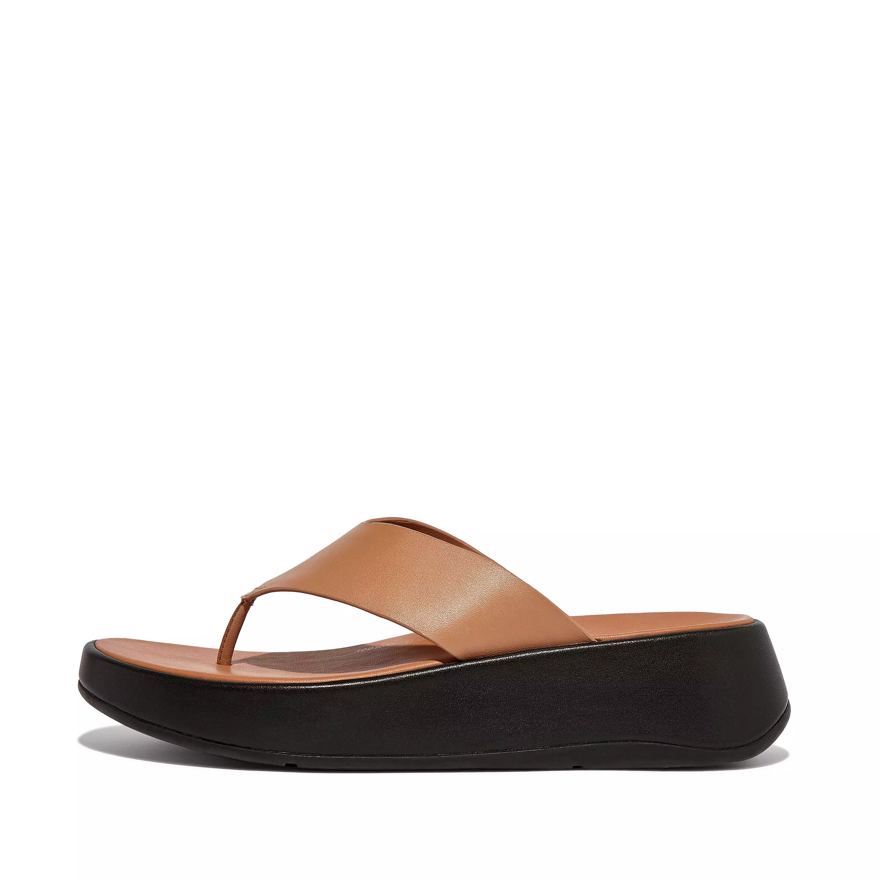 F-MODE Luxe Leather Flatform Toe-Post Sandals | FitFlop (UK)
