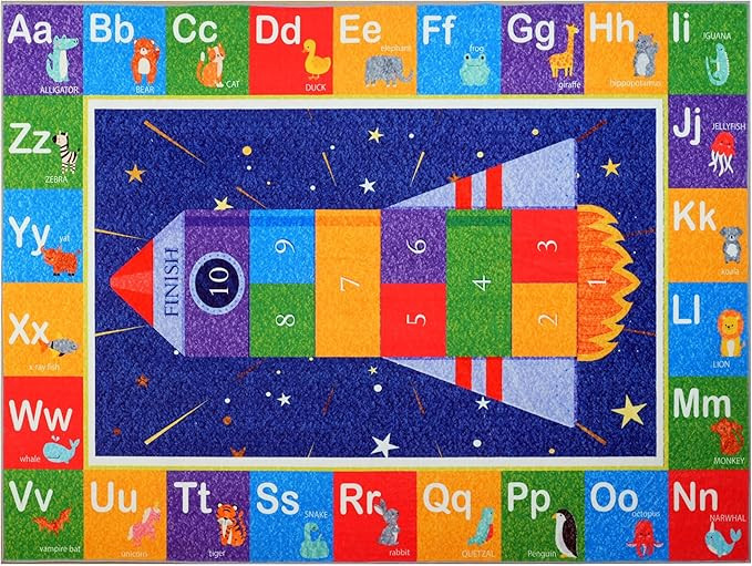 Hudson Comfort Classroom Rug 9x12 - Rugs for Elementary, Daycare, Nursery, and Playroom - Super S... | Amazon (US)