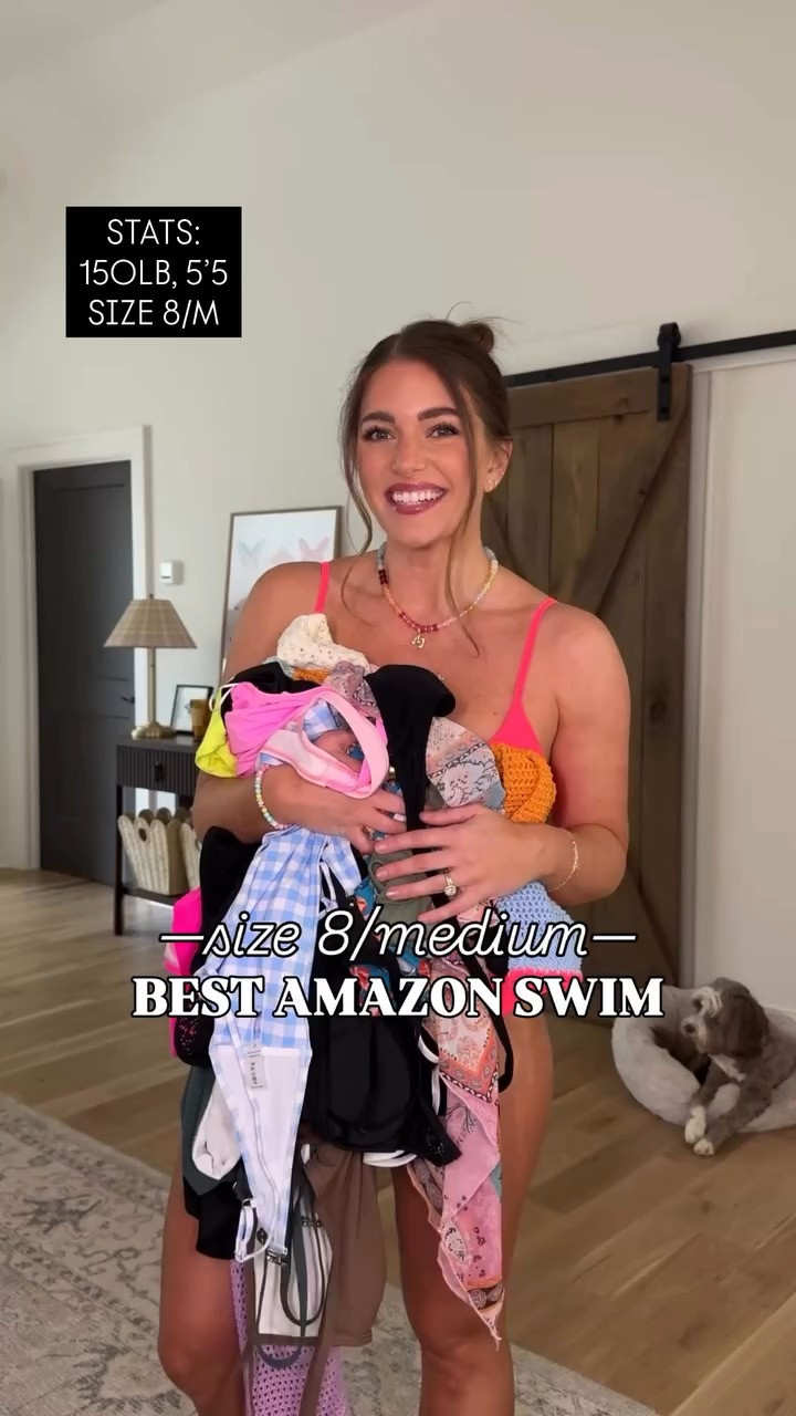 Full coverage one piece TTS - M, black strapless bikini TTS - M, pink one shoulder size L, green & blue floral sized up 1 to L, black crochet 1 piece TTS - M, black puffs sleeve bikinis size L, strappy black 1 piece TTS - M, black tie strap size L 

 #LTKgrwm #LTKootd #LTKSwim