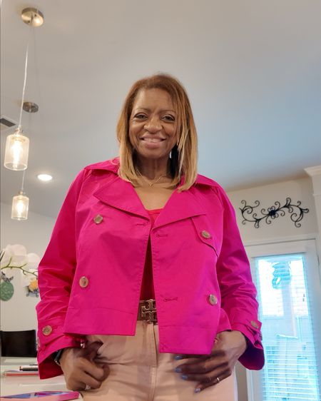 Great #trench #jacket perfect for spring.  Light weight, cute and fun.  I love this color. 

#LTKstyletip #LTKfindsunder100 #LTKworkwear
