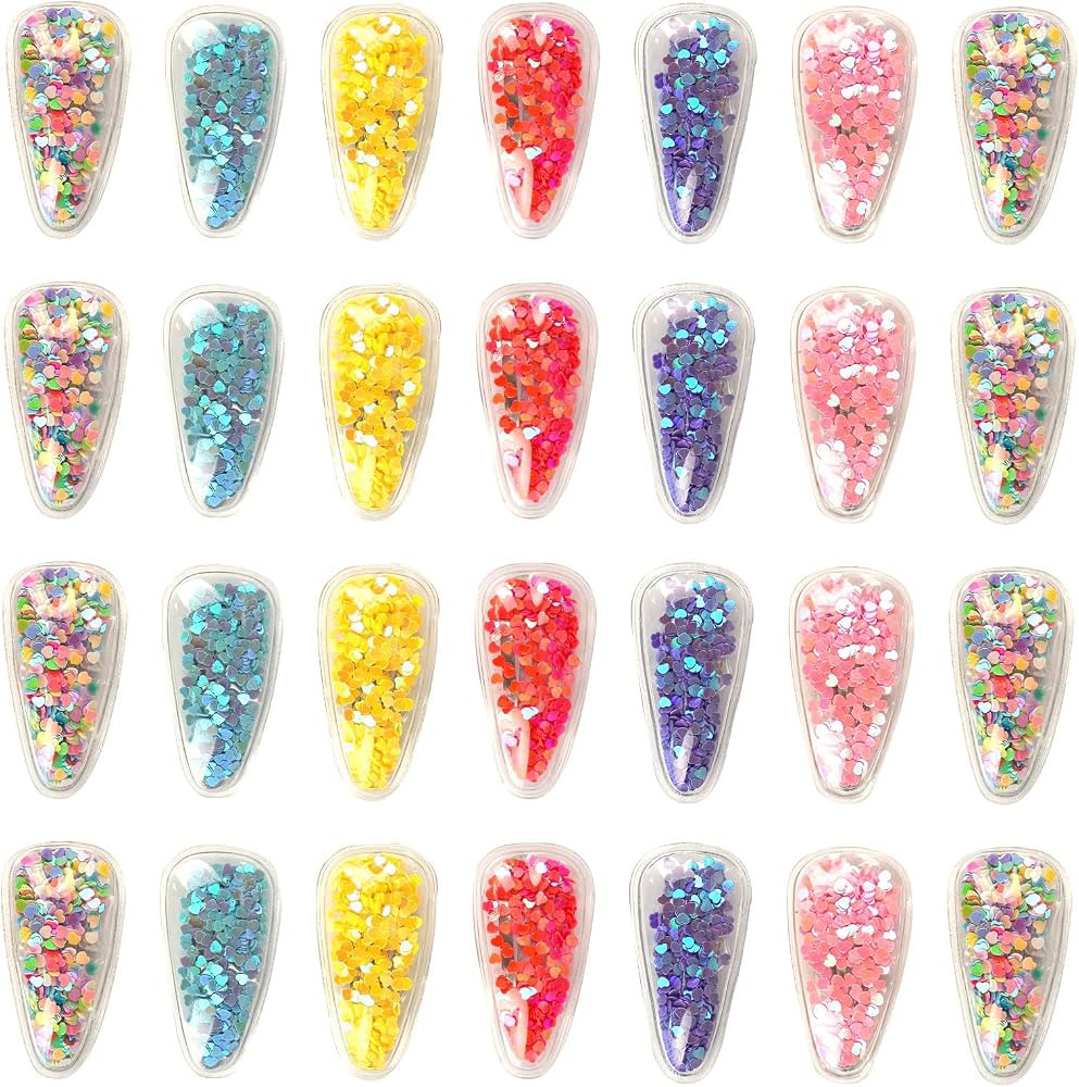 Amazon.com : ACO-UINT 28 Pack Small Hair Clips for Girls, Sparkly Hair Clips with Glitter Inside ... | Amazon (US)