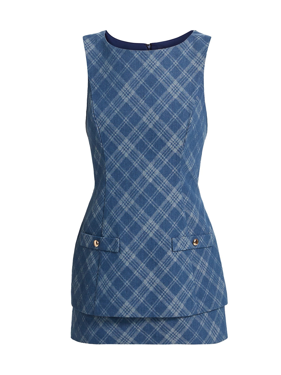 Women's Maven Plaid Skort Romper - Argyle Denim - Size XS | Saks Fifth Avenue