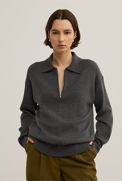 Zip Polo Knit | Witchery (AU)