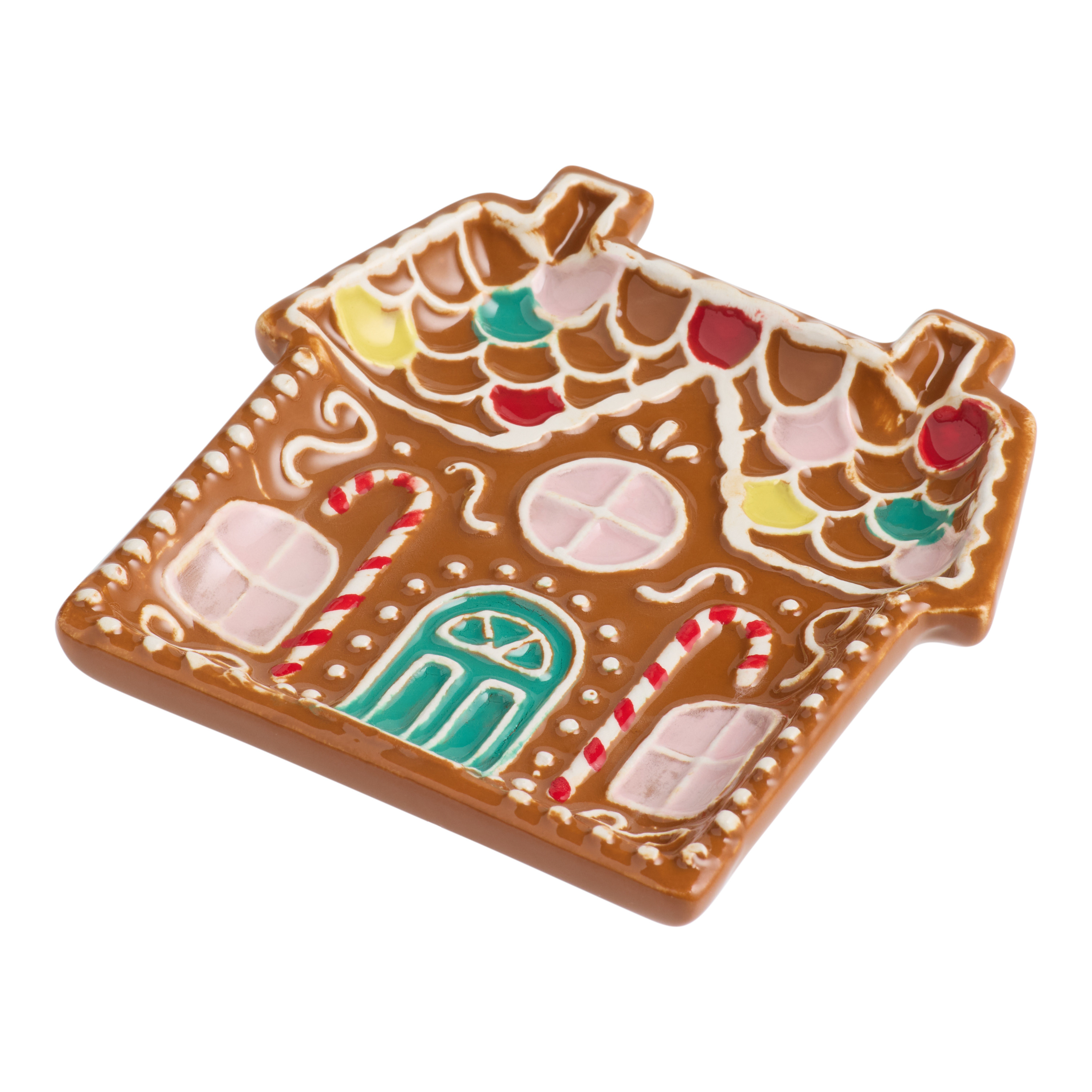 Ceramic Gingerbread House Hand Painted Figural Tea Rest | World Market