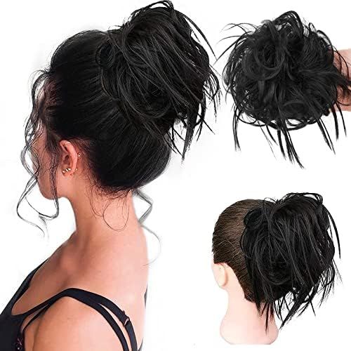 HMD Tousled Updo Messy Bun Hair Piece Hair Extension Ponytail With Elastic Rubber Band Updo Extensio | Amazon (US)