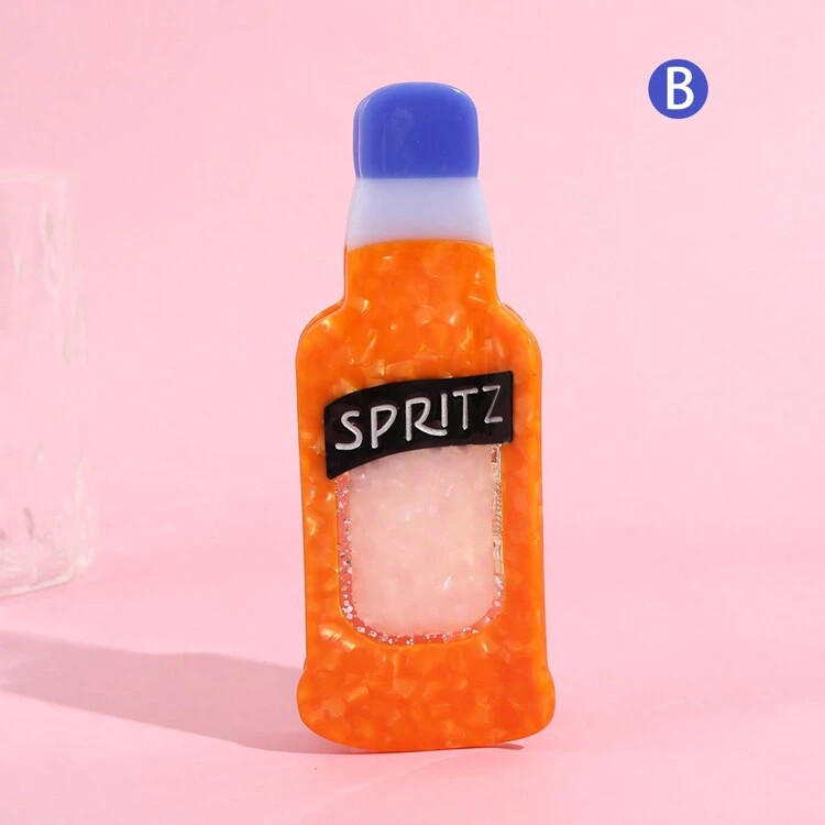 1 Stück Personalisierte Azetat Whiskey Spritz Champagner Haarklammer Urlaubsgeschenk Haarklammern Haarspangen Haarklemmen Haarklammer Herbst Winter Haaraccessoires Für Frauen Für Urlaubsoutfits Frau Sommer Strand, Reise, Festival, Party | SHEIN