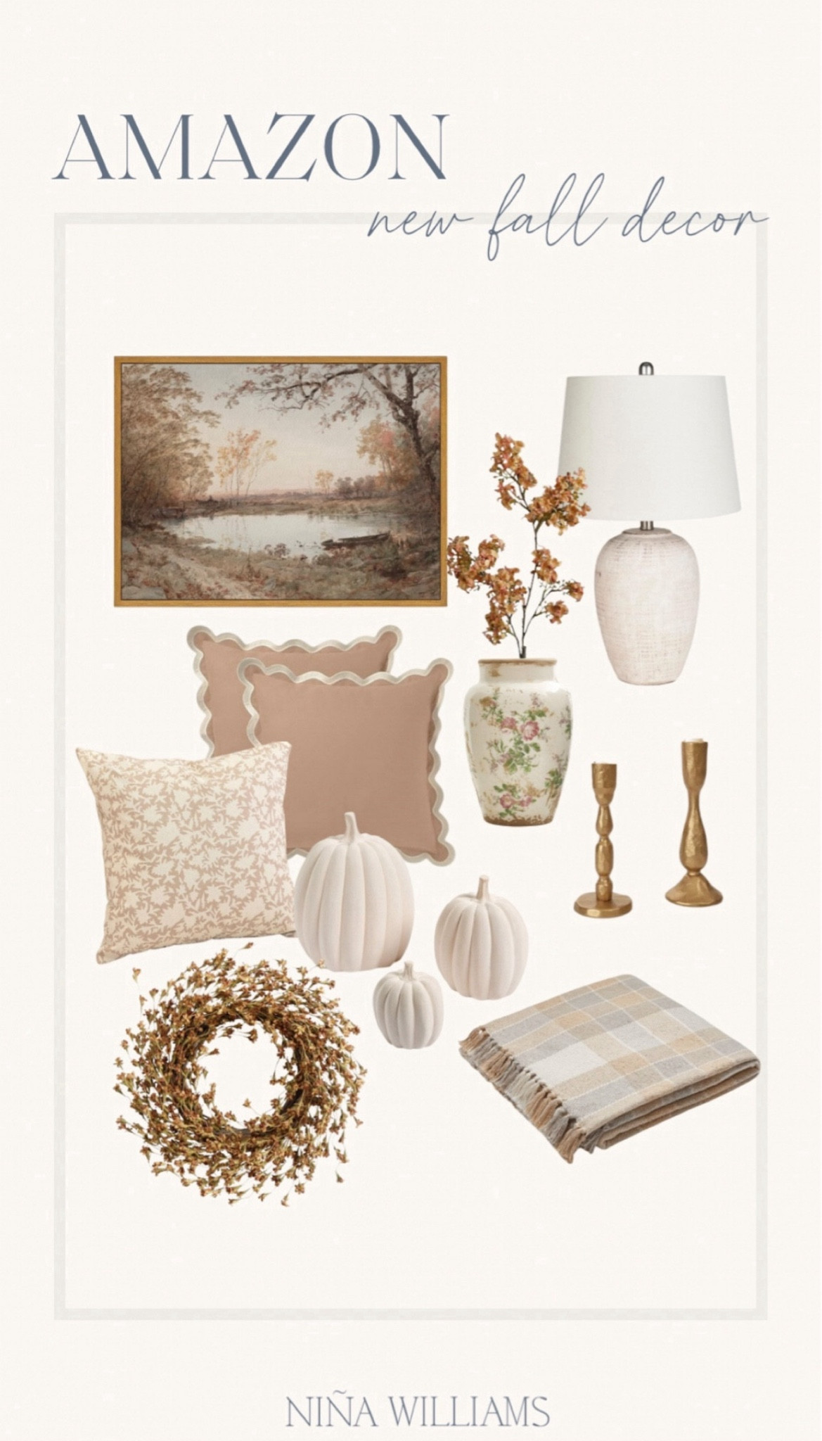 Amazon new Fall decor finds!! Floral vase - fall faux stems - autumn framed art - candle holder - fall blanket - fall wreath - neutral Fall decor - fall decorative pillows

#LTKFindsUnder100 #LTKHome #LTKStyleTip