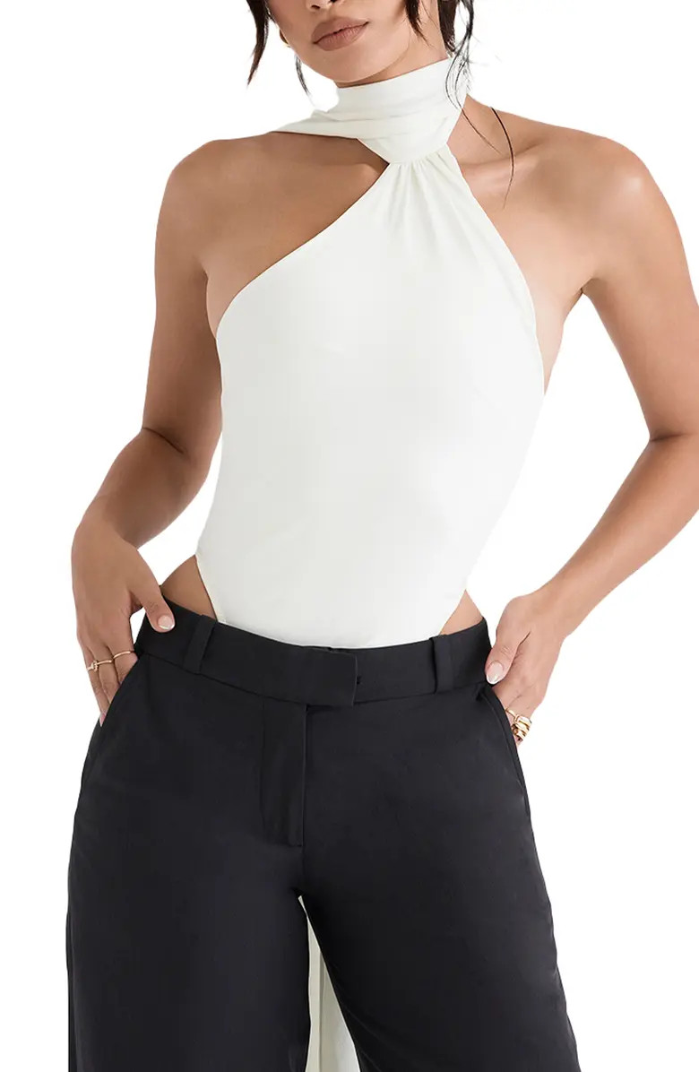 Farrah Halter Neck Satin Bodysuit | Nordstrom
