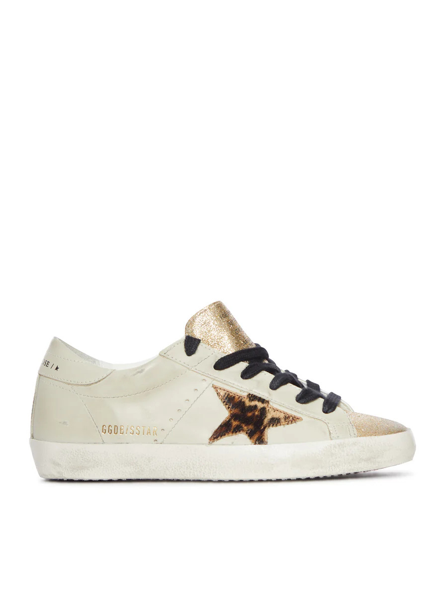 SUPERSTAR SNEAKER IN LEATHER WITH LEOPARD STAR AND GLITTER TONGUE | Suitnegozi INT
