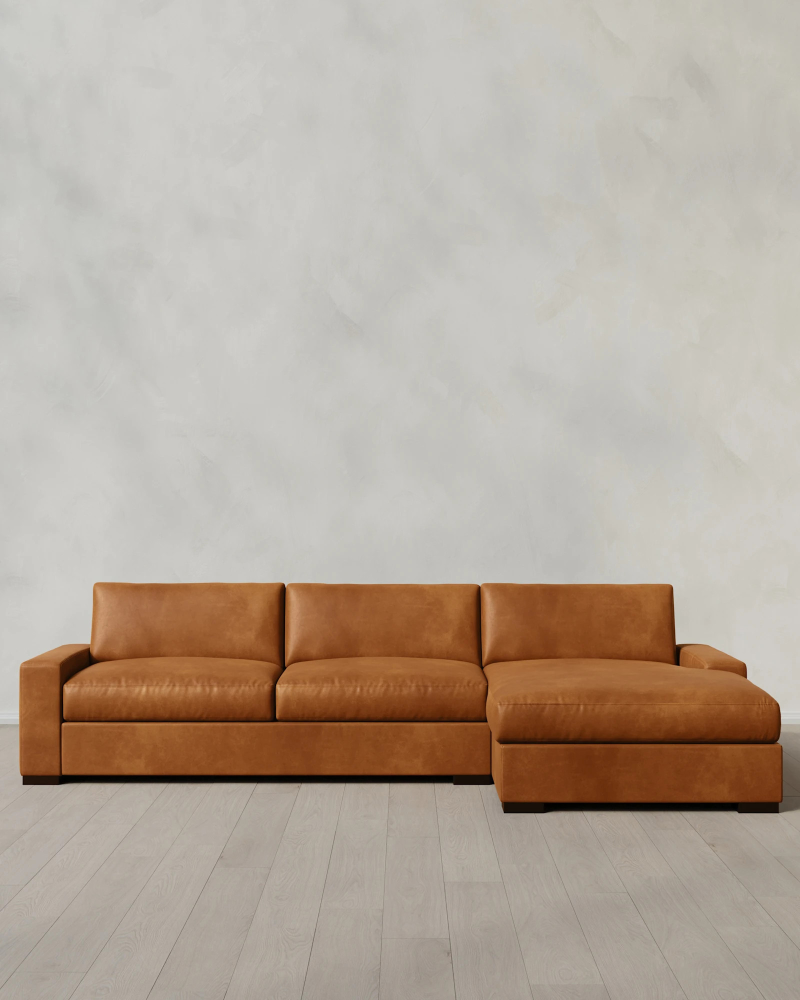 Quince | Stillman Leather Chaise Sectional in Espresso, Size Largeeft Arm | Quince