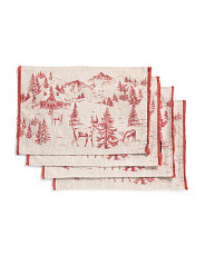 Set Of 4 Toille Christmas Placemats | TJ Maxx