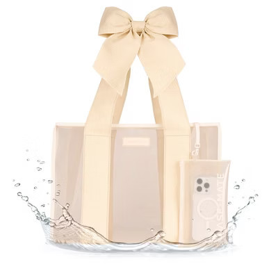 Case-Mate Bow Jelly Tote Bag - Ecru Raffia | Target