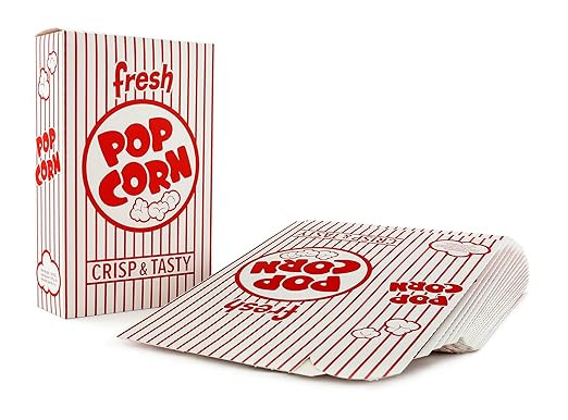 Snappy 3J Red & White Striped Close Top Popcorn Boxes for Movie Night Supplies, Popcorn Boxes Bul... | Amazon (US)