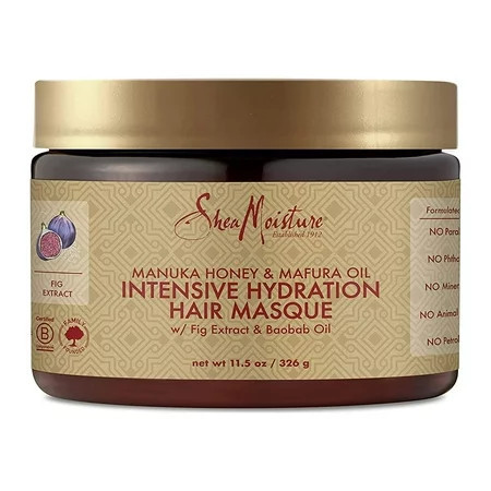 SheaMoisture Hair Mask Moisturizer Manuka Honey & Mafura Oil Intensive Hydration Hair Masque 12 oz | Walmart (US)