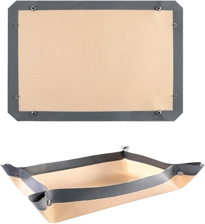 CANDeal 1 PC Silicone Fiber Baking Mat with Buckle, No Leak & Non Stick, Corners Snap Together to... | Amazon (US)