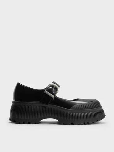Black Box Darra Ridged-Sole Platform Mary Janes | CHARLES & KEITH | Charles & Keith US