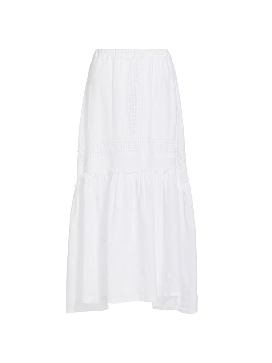 Jennifer Linen Midi-Skirt | Saks Fifth Avenue
