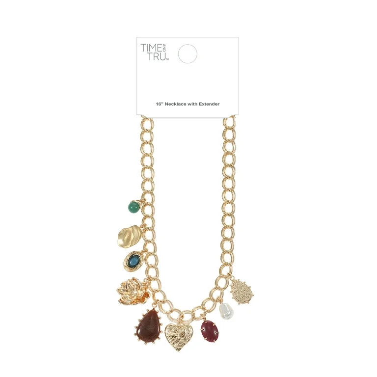 Time and Tru Multicolored Charm Necklace, 1 Piece - Walmart.com | Walmart (US)