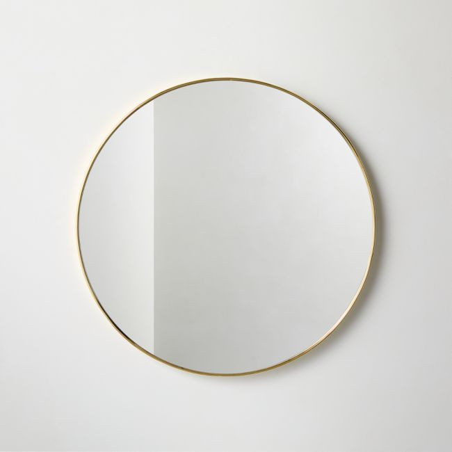 Espressione Unlacquered Brass Round Wall Mirror 24 | CB2