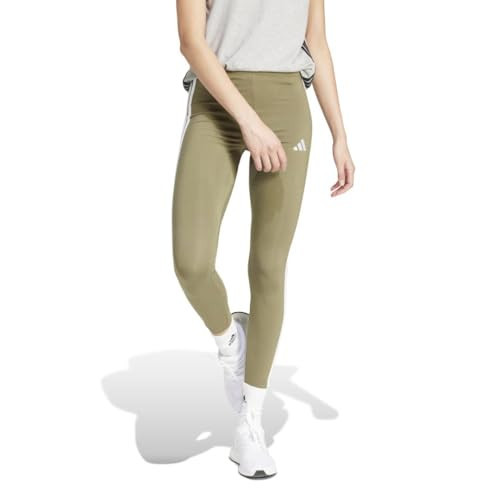 Adidas Womens 3-Stripes Single Jersey Sportswear Leggings, Olive Strata/White, X-Large | Amazon (US)