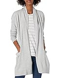 AmazonBrand Daily Ritual Women's Fine Gauge Stretch Long-Sleeve Cardigan Sweater, Heather Gray, X-La | Amazon (US)