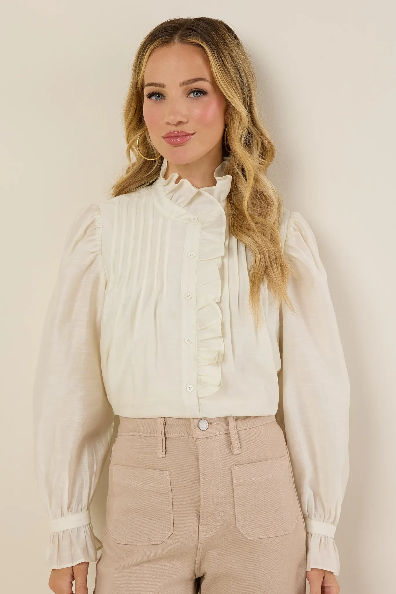 Sibyl White Button Up Top | Avara