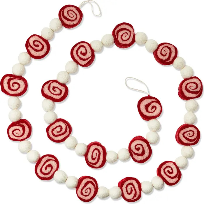 tag Peppermint Candy Wool Garland Holiday Decor for Christmas | Nordstrom | Nordstrom