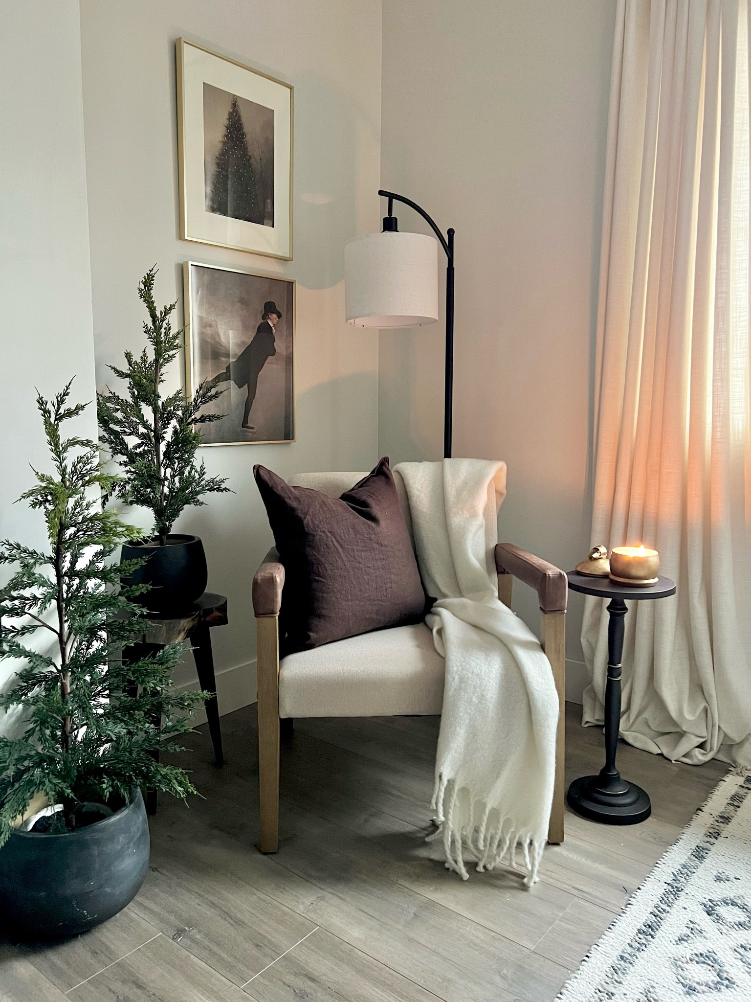 Cozy corner.. a pretty little sitting area with this accent chair from Nathan James. Wood frame and light beige upholstery, a perfect neutral ! 
Bedroom corner, cozy space 


#LTKhome