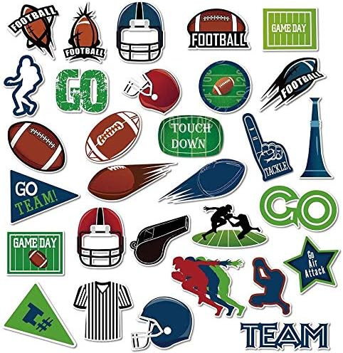 Football PVC Waterproof Stickers(30pcs) for Bottles,Luggages,Laptop,Skateboard,Notebooks,Cars,Mot... | Amazon (US)