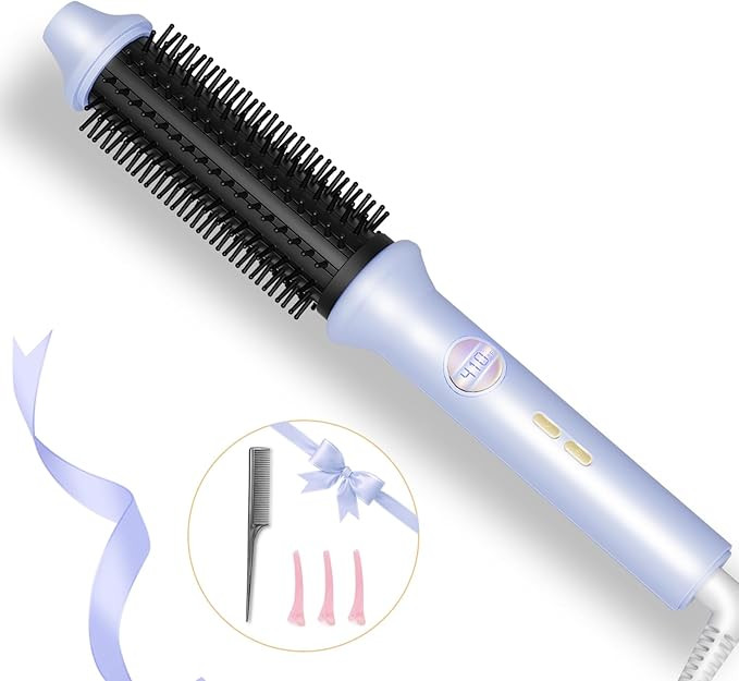 Thermal Brush, 1.26 Inch Curling Iron Brush with 10 Adjustable Heat Settings, Dual Voltage for Tr... | Amazon (US)