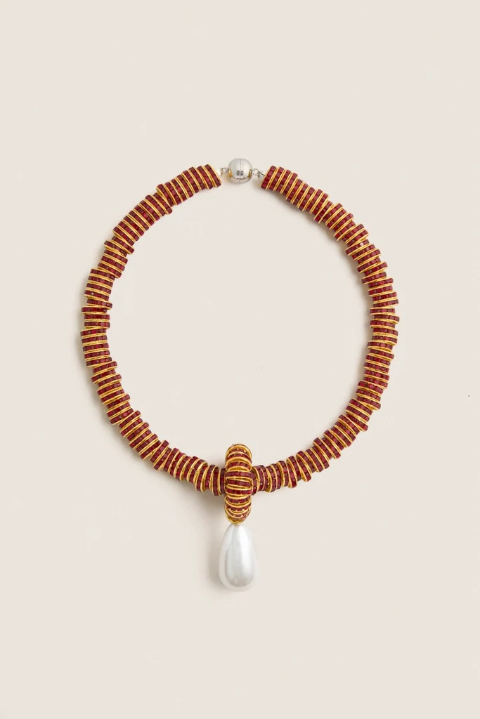 Exclusive Red Pearl Drop Necklace | Tuckernuck (US)