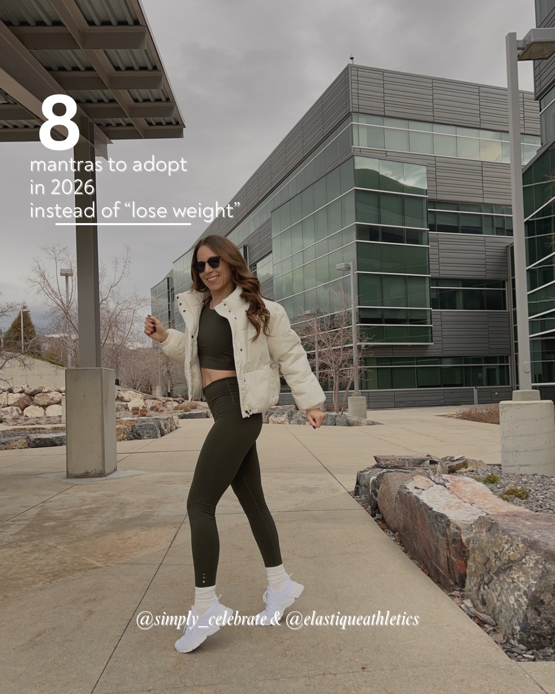 Mantras for 2026 + athletic wear from elastiqueathletics! I’m loving this set with the mircoperles for lymphatic drainage as you move. Wearing wellness without compromising wardrobe 💪🏻 + great to reduce fatigue while traveling! wearing the top in S and leggings in M, color: Olive 

#LTKselfcare #LTKfitnessgoals #LTKTravel