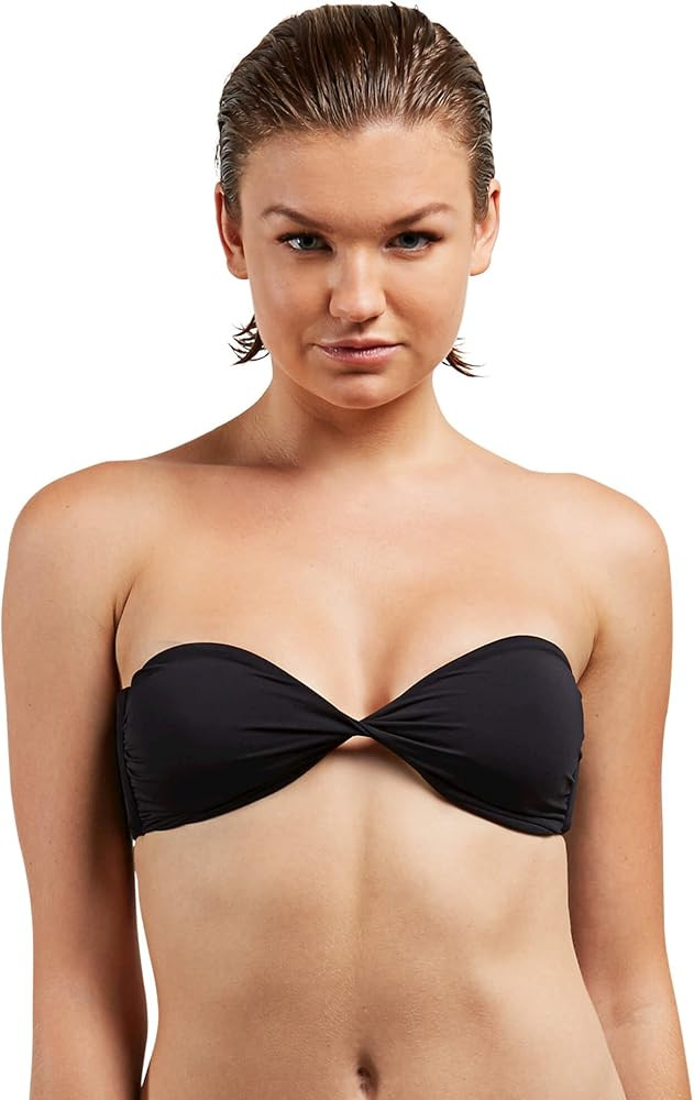 Volcom Women's Junior's Simply Seamless Bandeau Bikini Top, Black, 14 | Amazon (US)