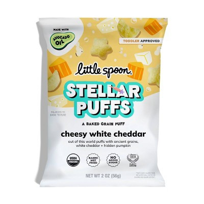 Little Spoon Organic Cheesy White Cheddar Stellar Puffs Toddler Snack - 2oz: Bag, Ready to Eat | Target