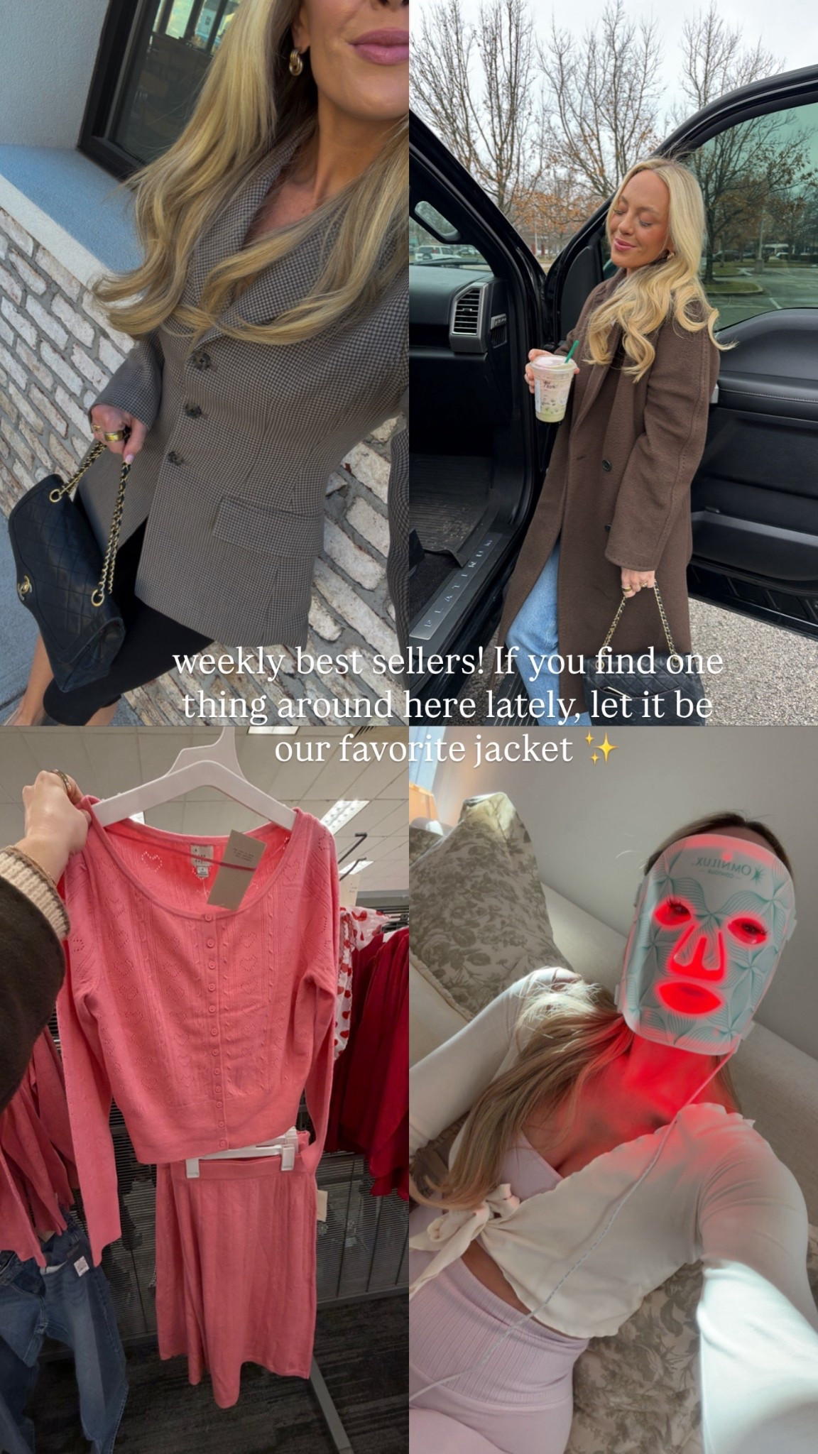 Recent style and beauty favorites I’m loving 🫶🏻 this blazer top is such a great piece that can easily be styled up or down! The pink set is on major sale & I’ve been wearing this brown wool coat 3x a week.

#LTKSeasonal #LTKSaleAlert #LTKootd