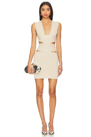 MYBESTFRIENDS Evelyn Dress in Light Stone from Revolve.com | Revolve Clothing (Global)