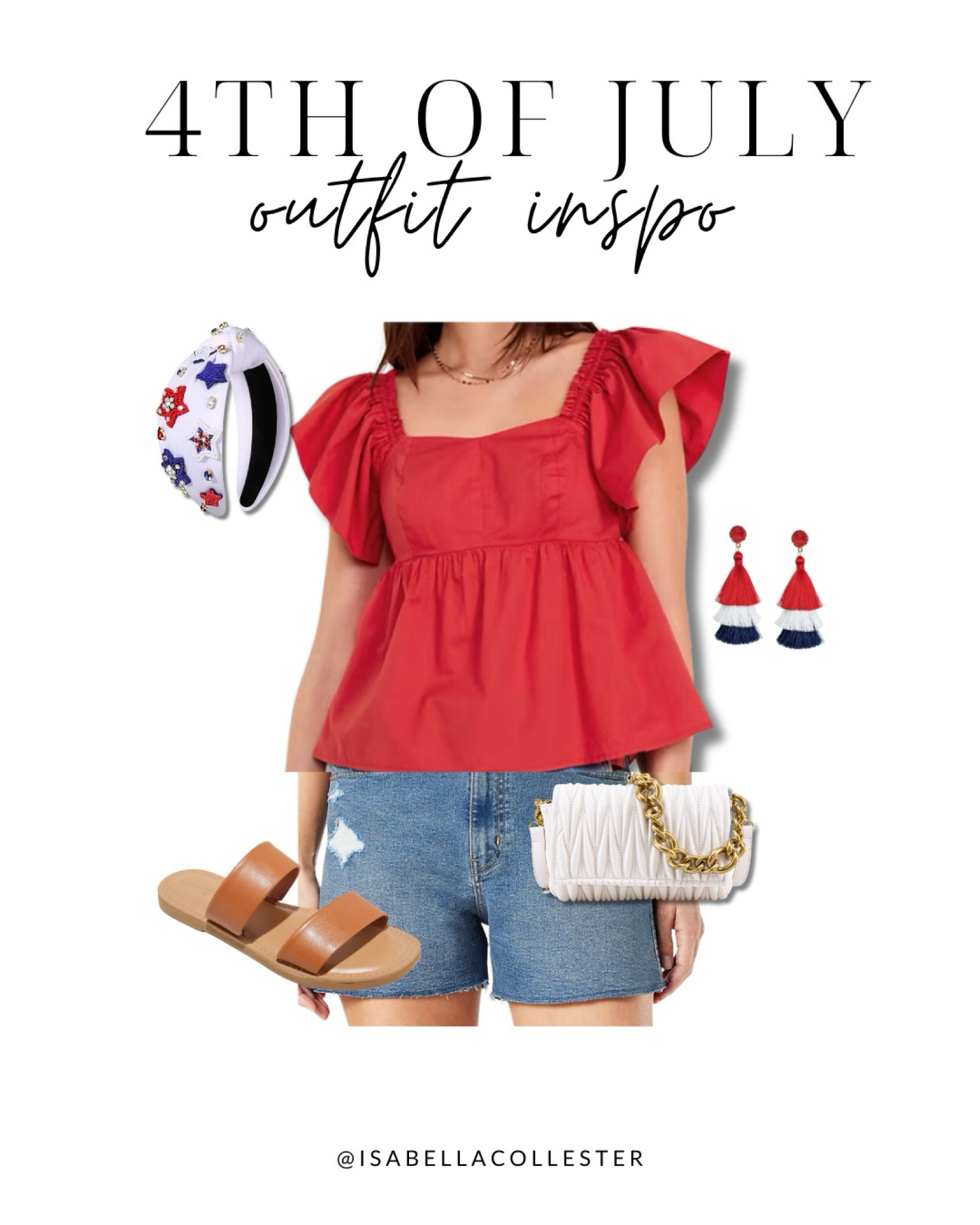 4th of July Outfit Insp 4th of July patriotic outfit summer outfit inspo patriotic outfit idea red white and blue 4th of July outfit inspo jean shorts USA earrings flat sandals tinted moisturizer

#LTKSummerSales #LTKSeasonal #LTKStyleTip