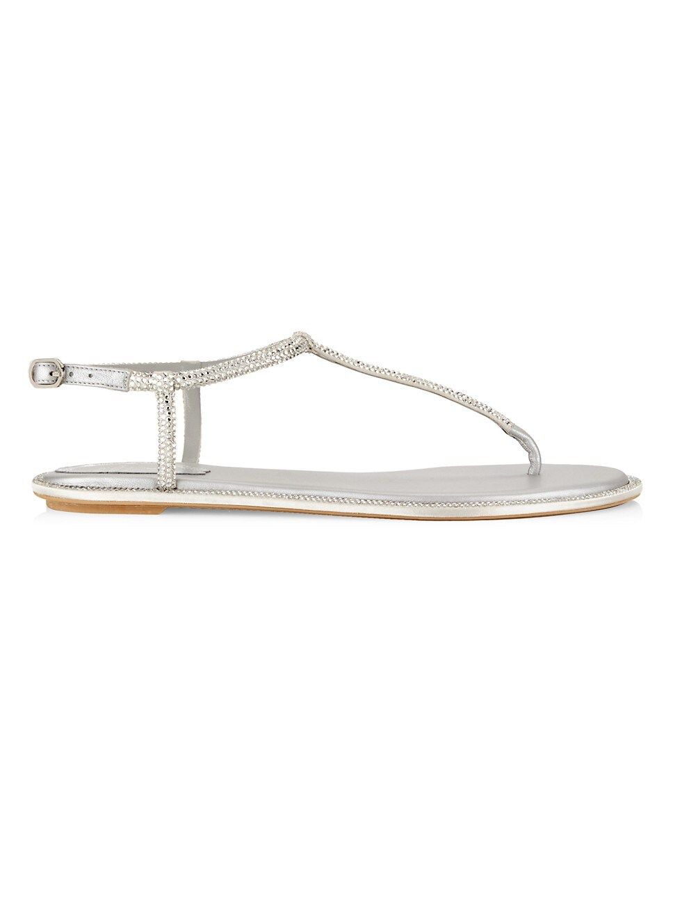 Crystal-Embellished T-Strap Sandals | Saks Fifth Avenue