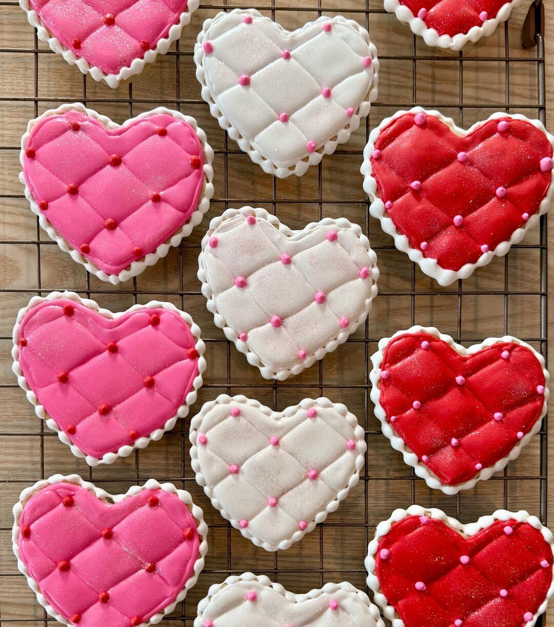 Quilted Heart Shaped Sugar Cookies, Valentine’s Day Cookies, Made to Order - Etsy | Etsy (US)