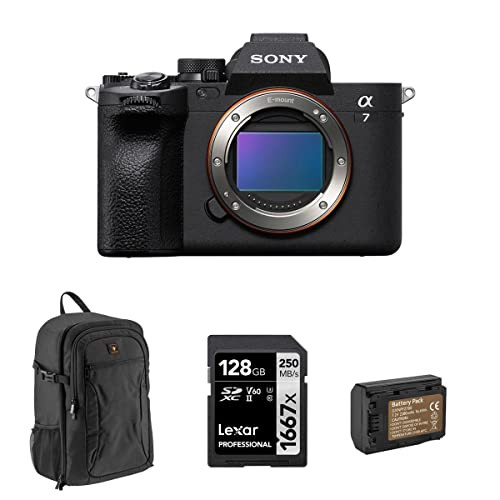 Sony Alpha a7 IV Full Frame Mirrorless Interchangeable Lens Digital 4K Camera, Black - Bundle with 128GB SD Memory Card, Camera Backpack, Extra Battery | Amazon (US)