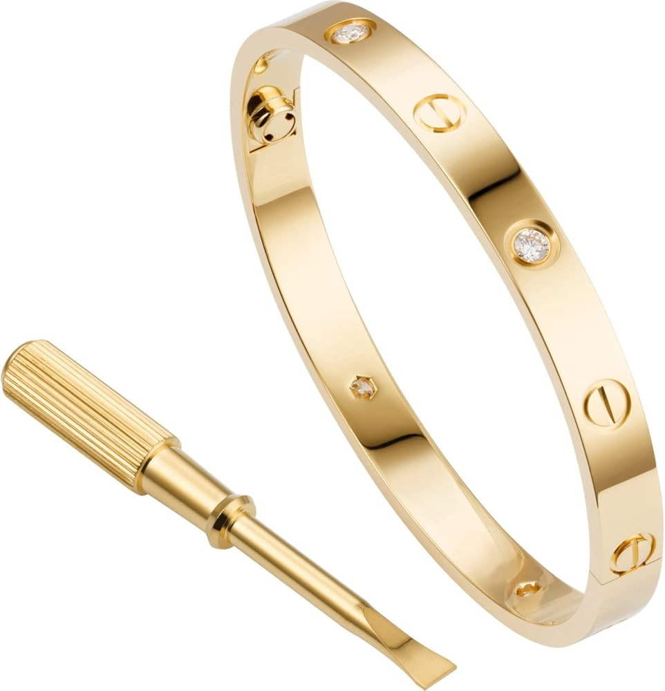 LOVE Bracelet for Women to Match Your Outfit, 18K Yellow Gold, Sold with a Screwdriver. | Amazon (US)
