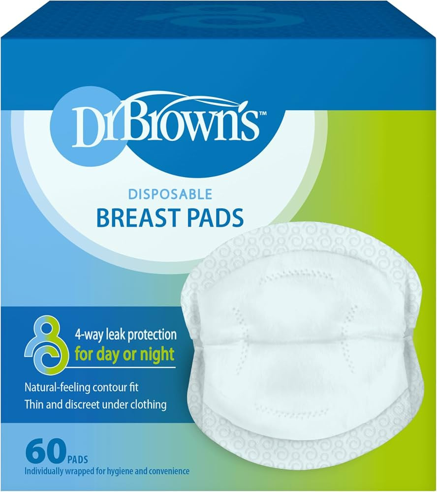Dr. Brown's Disposable One-Use Absorbent Breast Pads for Breastfeeding and Leaking - 60pk - Packa... | Amazon (US)